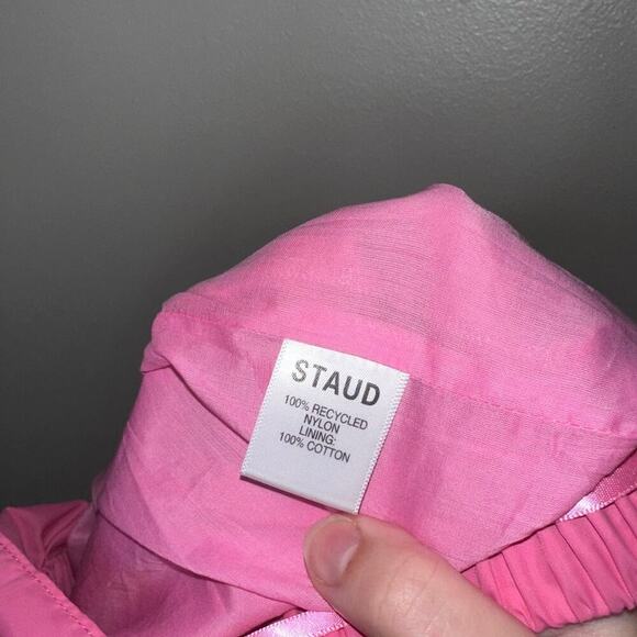 Staud Caterina Paperbag Shorts Pink Wild Orchid Medium Nylon - Picture 5 of 6